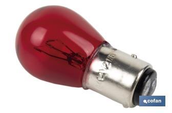 Lampe à 2 ergots centrés de 12 V | Douille de type BAY15d | Ampoule P21/5W | Plusieurs couleurs - Cofan