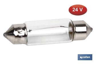 Lámpara plafonier C5W 24 V | Medida: 11 x 38 mm - Cofan