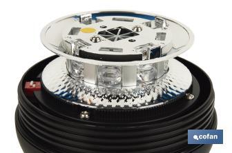 Orange flashing beacon | ECE R65 Certification | For 12/24V flexible stand | IP rating: IP66 - Cofan