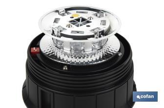 Orange flashing rotating light | ECE R65 Certification | For 12/24V stand with magnet and screw | IP rating: IP66 - Cofan