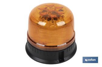 Pirilampo luz led intermitente laranja | Classe 1 | Homologação ECE R65 | Para suporte com íman ou com parafuso 12/24 V | Classificação de proteção IP: IP66 - Cofan