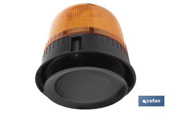 Pirilampo luz led intermitente laranja | Classe 1 | Homologação ECE R65 | Para suporte com íman ou com parafuso 12/24 V | Classificação de proteção IP: IP66 - Cofan