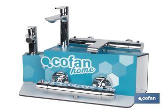 Kit de Grifería con Expositor para Grifos de Baño Modelo Matheson | Ideal para exponer grifos | Capacidad de 5 unidades - Cofan