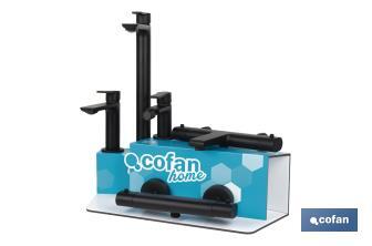 Cofan Kit de Torneiras com Expositor para Torneiras de Banho Modelo Kerch | Ideal para expor torneiras | Capacidade para 5 unidades - Cofan