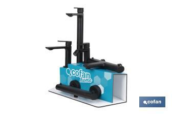 Kit de Grifería con Expositor para Grifos de Baño Modelo Kerch | Ideal para exponer grifos | Capacidad de 5 unidades - Cofan