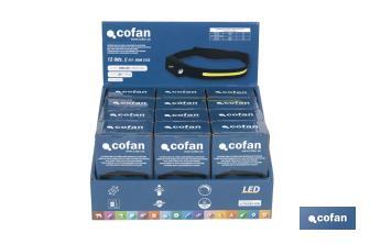 Présentoir de lampes de poche de tête double | Il comprend 12 unités pour diverses applications - Cofan