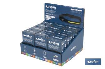 Présentoir de lampes de poche de tête double | Il comprend 12 unités pour diverses applications - Cofan
