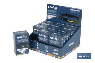 Présentoir de lampes de poche de tête double | Il comprend 12 unités pour diverses applications - Cofan