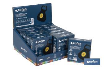 Présentoir pour petites lampes de poche Cob Led rechargeables | Il comprend 12 unités - Cofan