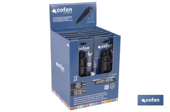Expositor de cúteres antideslizantes | Incluye 12 cúteres de ABS| Disponible en diferentes medidas - Cofan