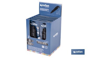 Expositor de cúteres antideslizantes | Incluye 12 cúteres de ABS| Disponible en diferentes medidas - Cofan