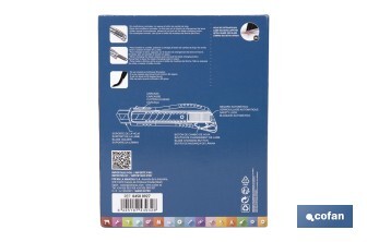 Expositor de cúteres antideslizantes | Incluye 12 cúteres de ABS| Disponible en diferentes medidas - Cofan