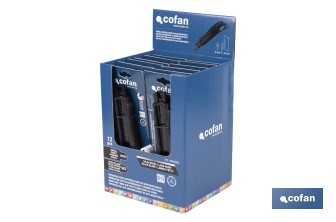 Expositor de cúteres antideslizantes | Incluye 12 cúteres de ABS| Disponible en diferentes medidas - Cofan