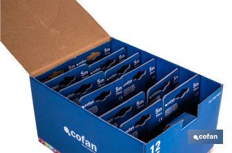 Expositor para flexómetros estándar con botón de bloqueo de Cofan | Incluyen los flexómetros | Varias medidas y capacidades - Cofan
