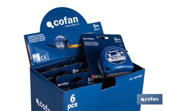 Expositor para flexómetros estándar con botón de bloqueo de Cofan | Incluyen los flexómetros | Varias medidas y capacidades - Cofan
