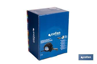Expositor para flexómetros con hoja de nylon negra y doble cara de Cofan | Incluyen los flexómetros | Varias medidas y capacidades - Cofan