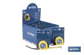 Expositores de flexómetros con bloqueo de hoja Cofan | Flexómetros incluidos | Disponible en diferentes medidas y capacidades - Cofan