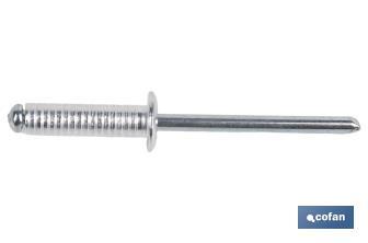 Slotted aluminium rivets with dome head - Cofan