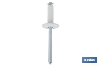 Rivets alu fleur lèvre large blanc - Cofan