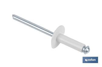 Rivets alu fleur lèvre large blanc - Cofan
