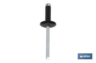 Rivets Aluminium Fleur Tête large Noir - Cofan