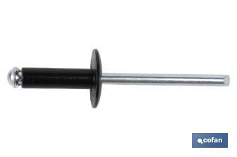 Rivets Aluminium Fleur Tête large Noir - Cofan