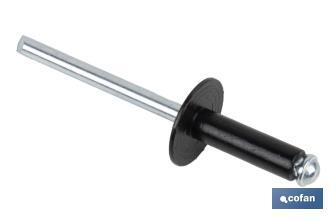 Rivets Aluminium Fleur Tête large Noir - Cofan