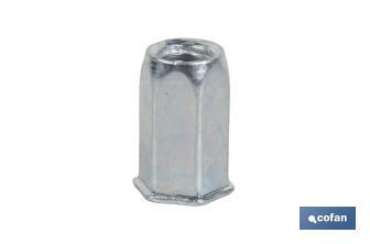 Steel "hexagonal" low head rivet nuts - Cofan