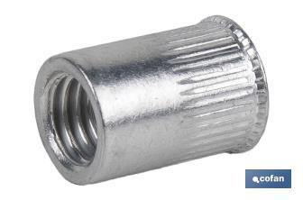 Tuercas Remachables Cilíndricas de Aluminio con Cabeza Reducida | Gran variedad de medidas - Cofan