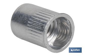 Tuercas Remachables Cilíndricas de Aluminio con Cabeza Reducida | Gran variedad de medidas - Cofan