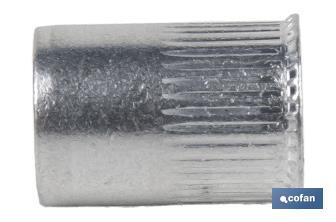 Tuercas Remachables Cilíndricas de Aluminio con Cabeza Reducida | Gran variedad de medidas - Cofan