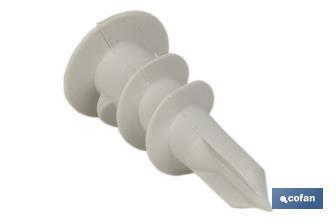 Cheville en nylon pour la fixation sur plaques | Dimensions : 15 x 33 mm - Cofan