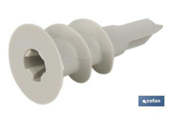 Cheville en nylon pour la fixation sur plaques | Dimensions : 15 x 33 mm - Cofan