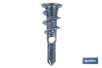 Chevilles Zamak pour fixations sur les panneaux en carton plâtre | Dimensions : 13 x 37 mm - Cofan