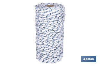 Cuerda Trenzada Polipropileno | Formato: Rollo pequeño | Color: Blanco y Azul - Cofan