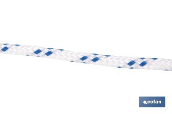 Cuerda Trenzada Polipropileno | Formato: Rollo pequeño | Color: Blanco y Azul - Cofan