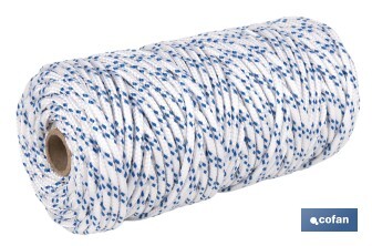 Cuerda Trenzada Polipropileno | Formato: Rollo pequeño | Color: Blanco y Azul - Cofan