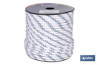 Cuerda Trenzada Polipropileno | Formato: Rollo pequeño | Color: Blanco y Azul - Cofan