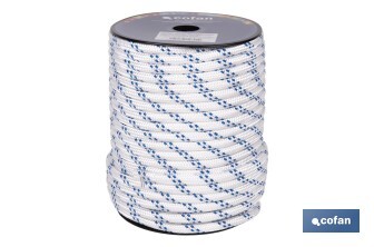 Cuerda Trenzada Polipropileno | Formato: Rollo pequeño | Color: Blanco y Azul - Cofan