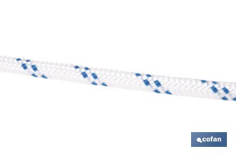Cuerda Trenzada Polipropileno | Formato: Rollo pequeño | Color: Blanco y Azul - Cofan