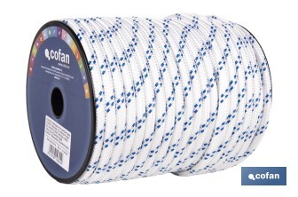 Cuerda Trenzada Polipropileno | Formato: Rollo pequeño | Color: Blanco y Azul - Cofan