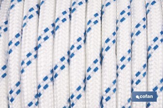 Cuerda Trenzada Polipropileno | Formato: Rollo pequeño | Color: Blanco y Azul - Cofan