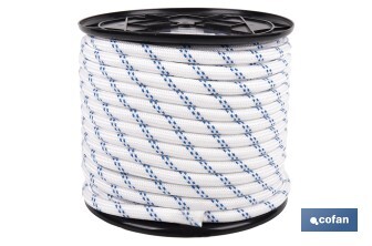 Cuerda Trenzada Polipropileno | Formato: Rollo pequeño | Color: Blanco y Azul - Cofan