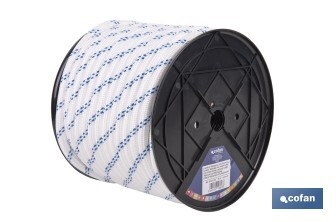 Cuerda Trenzada Polipropileno | Formato: Rollo pequeño | Color: Blanco y Azul - Cofan