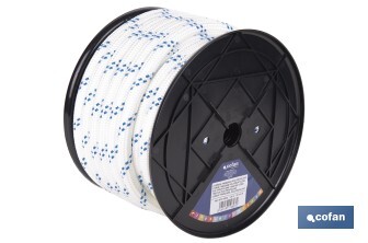Cuerda Trenzada Polipropileno | Formato: Rollo pequeño | Color: Blanco y Azul - Cofan