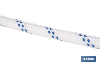 Cuerda Trenzada Polipropileno | Formato: Rollo pequeño | Color: Blanco y Azul - Cofan