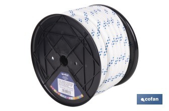 Cuerda Trenzada Polipropileno | Formato: Rollo pequeño | Color: Blanco y Azul - Cofan