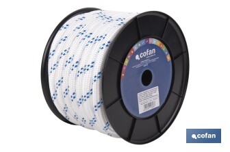 Cuerda Trenzada Polipropileno | Formato: Rollo pequeño | Color: Blanco y Azul - Cofan
