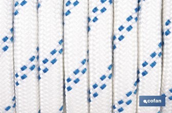 Cuerda Trenzada Polipropileno | Formato: Rollo pequeño | Color: Blanco y Azul - Cofan