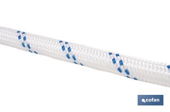 Cuerda Trenzada Polipropileno | Formato: Rollo pequeño | Color: Blanco y Azul - Cofan